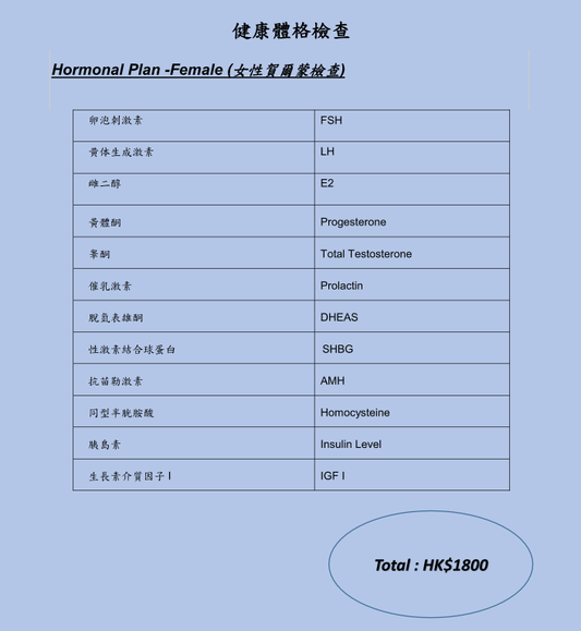 女性荷爾蒙檢查
