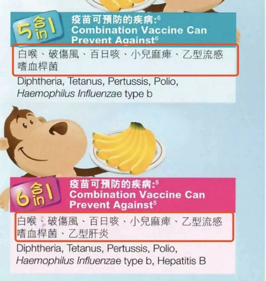 (儿童)五合一疫苗(五聯) 1針