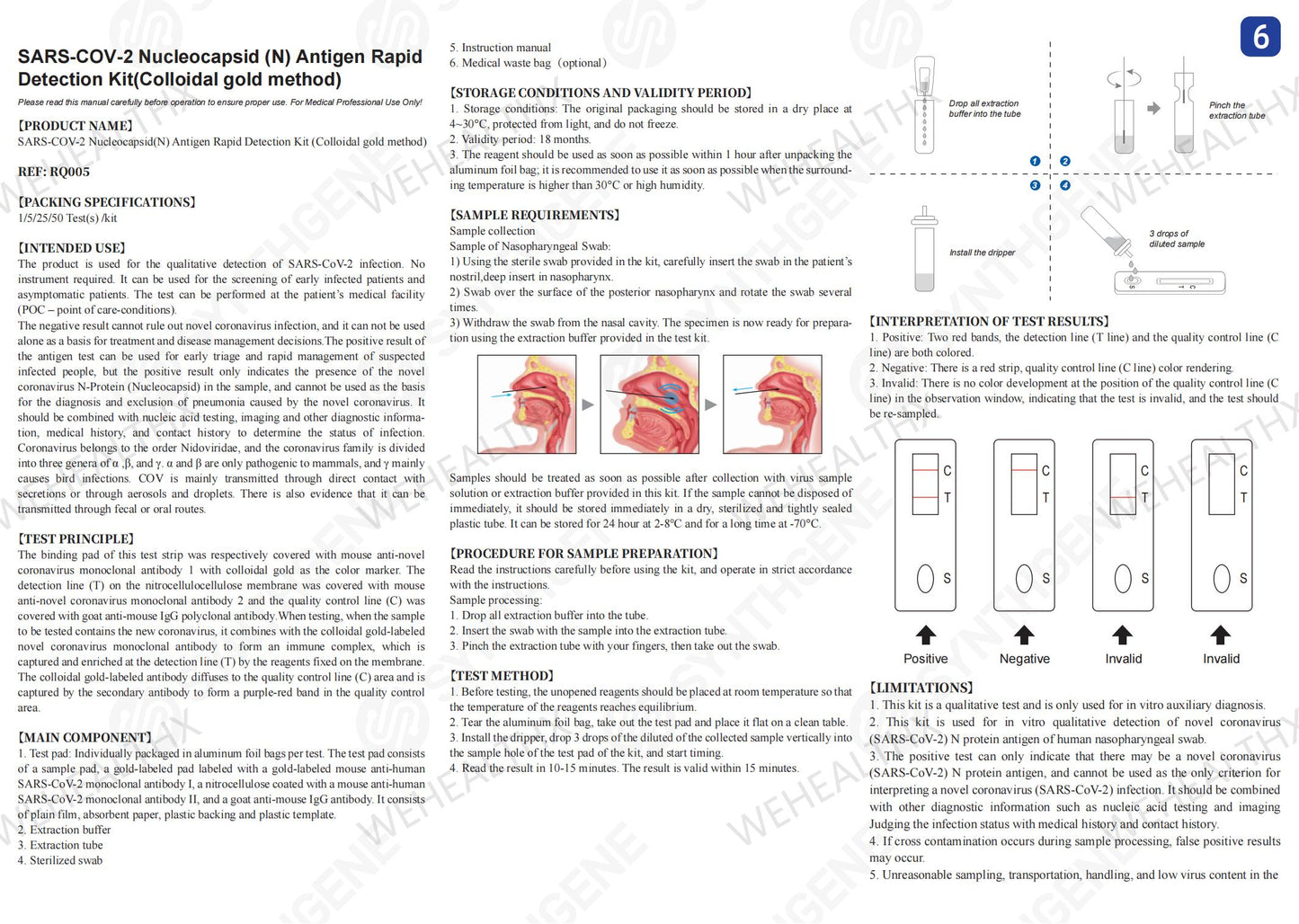Synthgene SARS-COV-2 Nucleocapsid(N) Antigen Rapid test（每份包含10盒,一次訂購10份包郵）